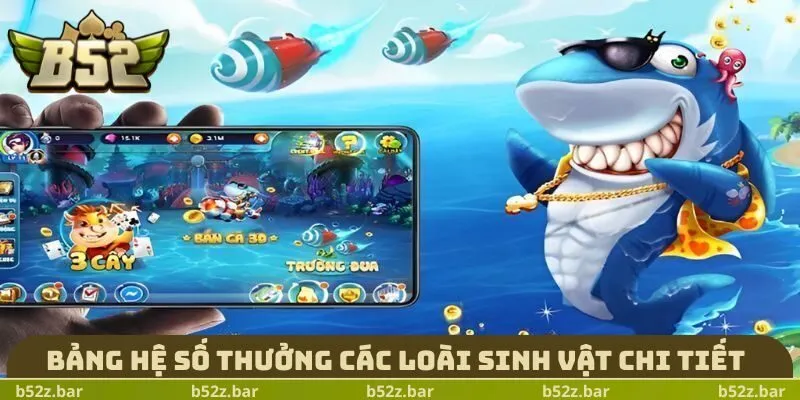 Bảng hệ số thưởng các loài sinh vật chi tiết