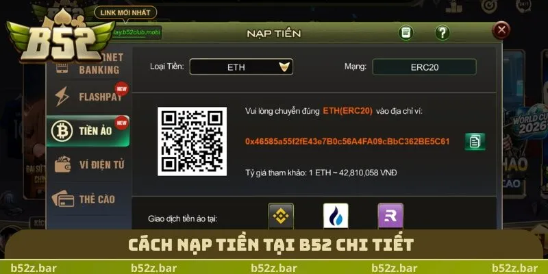 Cách nạp tiền tại B52 chi tiết