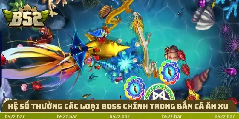 Hệ số thưởng các loại boss chính trong bắn cá ăn xu
