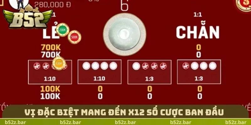 Vị đặc biệt mang đến x12 số cược ban đầu